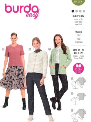 Burda Easy sewing pattern Women Vest #6053 Burda Easy sewing pattern Women Vest #6053