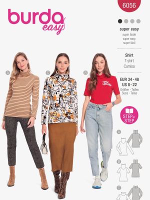 Burda Easy sewing pattern Women T-Shirts #6056 Burda Easy sewing pattern Women T-Shirts #6056