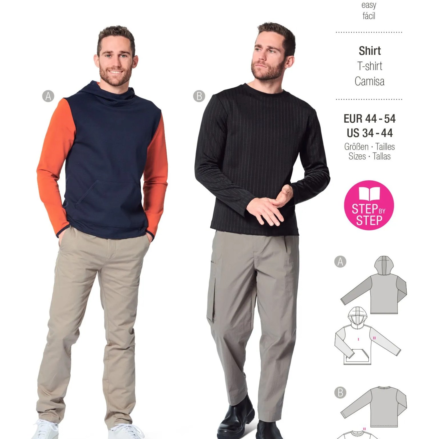 Burda Style sewing pattern Men T-Shirts #6064 Burda Style sewing pattern Men T-Shirts #6064