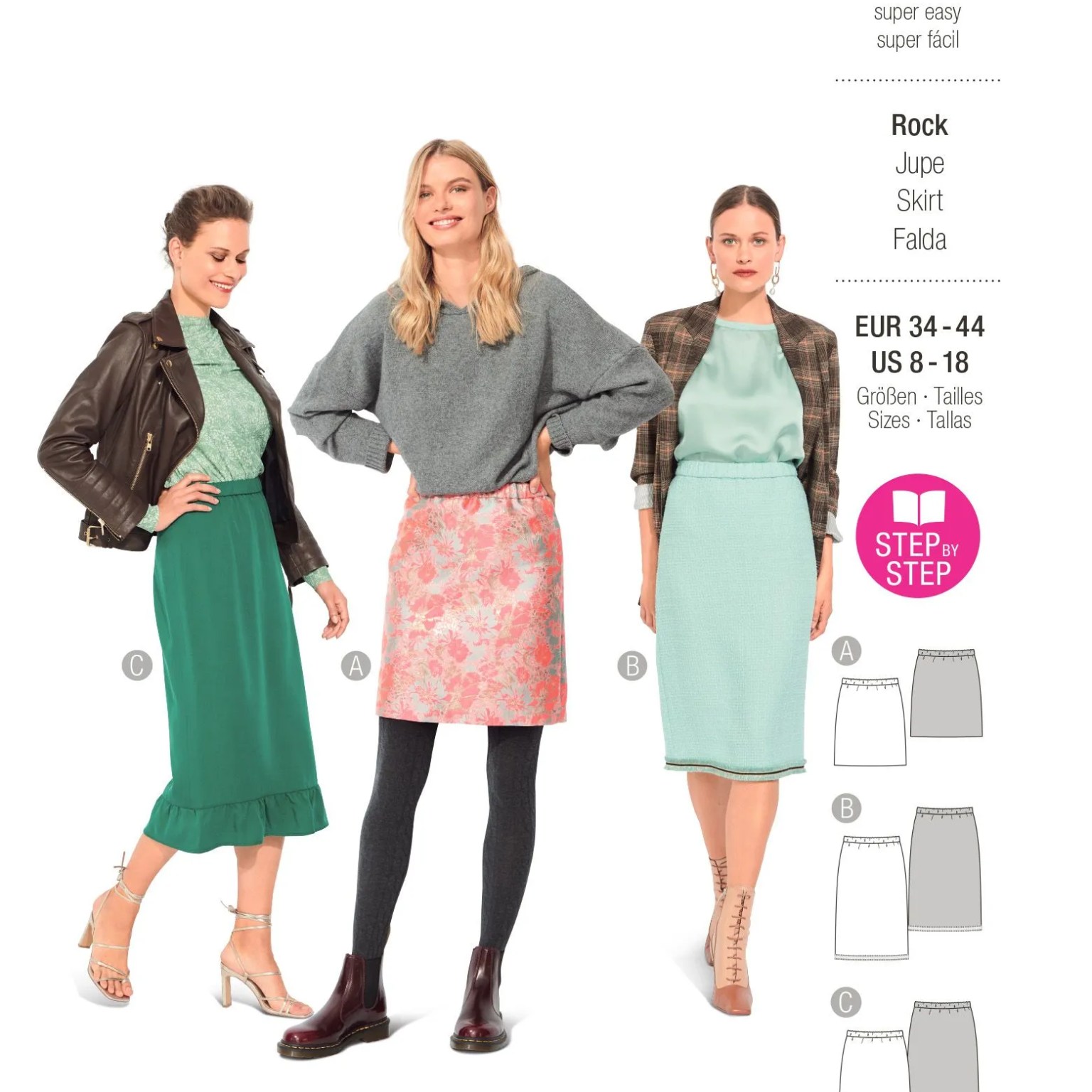 Burda Easy sewing pattern Women Skirts #6073 Burda Easy sewing pattern Women Skirts #6073