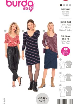 Burda Easy sewing pattern Women Shirt & Dress #6075 Burda Easy sewing pattern Women Shirt & Dress #6075