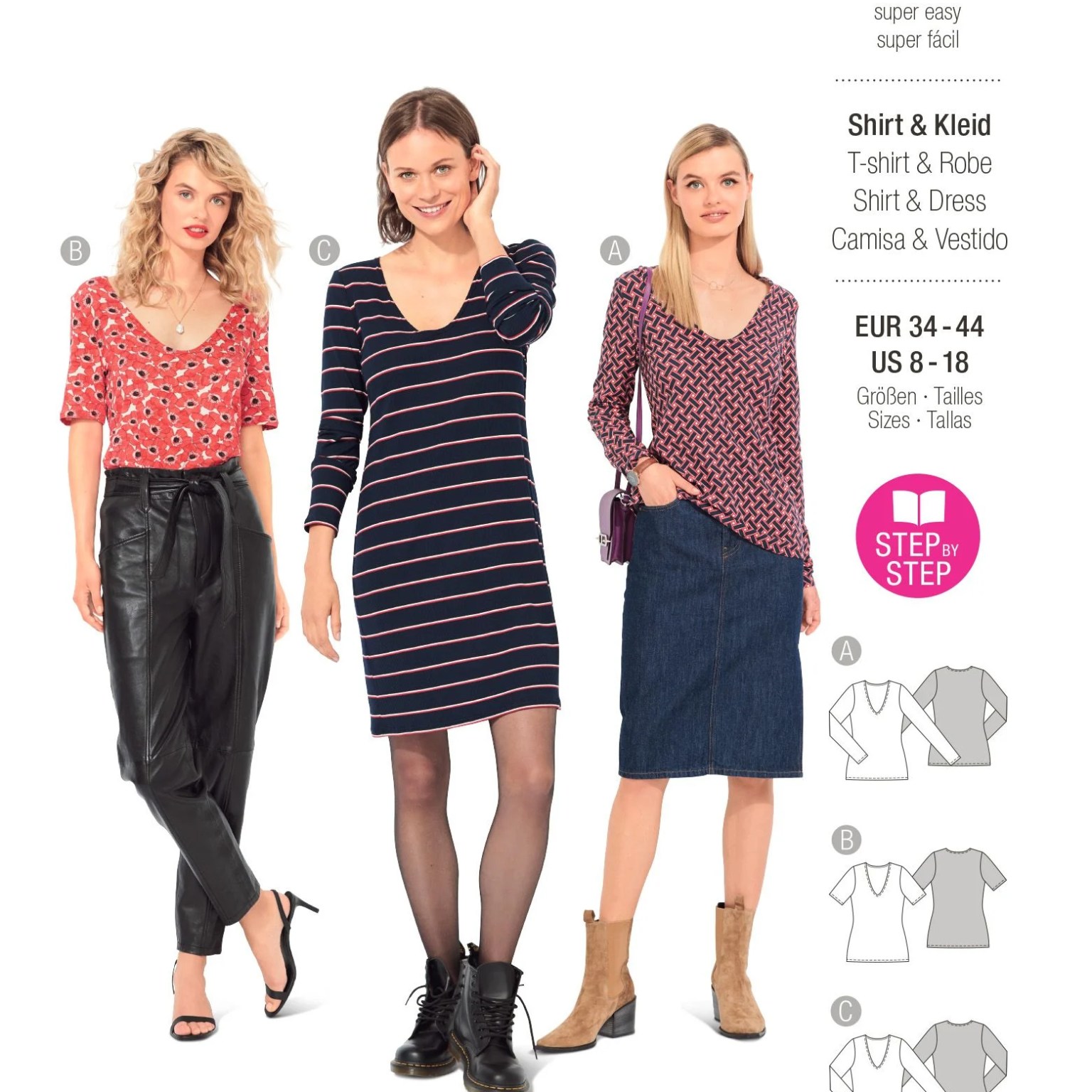 Burda Easy sewing pattern Women Shirt & Dress #6075 Burda Easy sewing pattern Women Shirt & Dress #6075