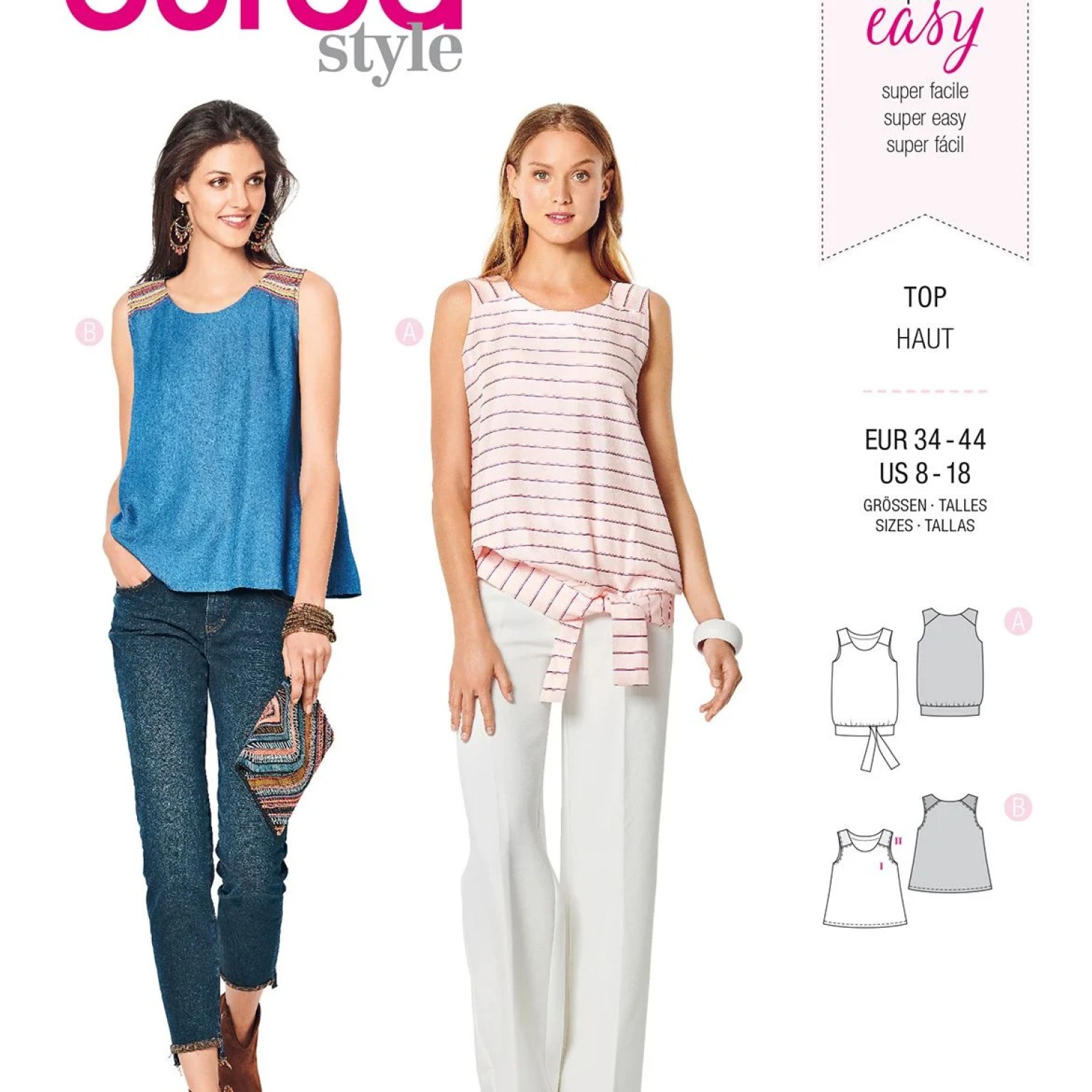 Burda Style sewing pattern Women Tops #6201 Burda Style sewing pattern Women Tops #6201