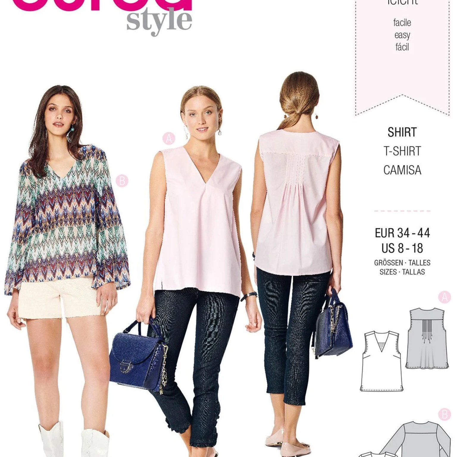 Burda Style sewing pattern Women Shirts #6234 Burda Style sewing pattern Women Shirts #6234