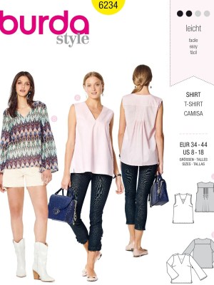 Burda Style sewing pattern Women Shirts #6234 Burda Style sewing pattern Women Shirts #6234
