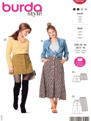 Burda Style sewing pattern Women Skirts #6252 Burda Style sewing pattern Women Skirts #6252
