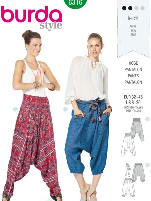 Burda Style sewing pattern Women Pants #6316 Burda Style sewing pattern Women Pants #6316