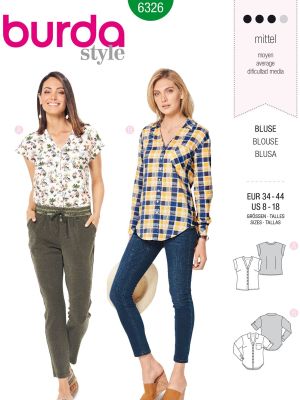 Burda Style sewing pattern Women Blouses #6326 Burda Style sewing pattern Women Blouses #6326