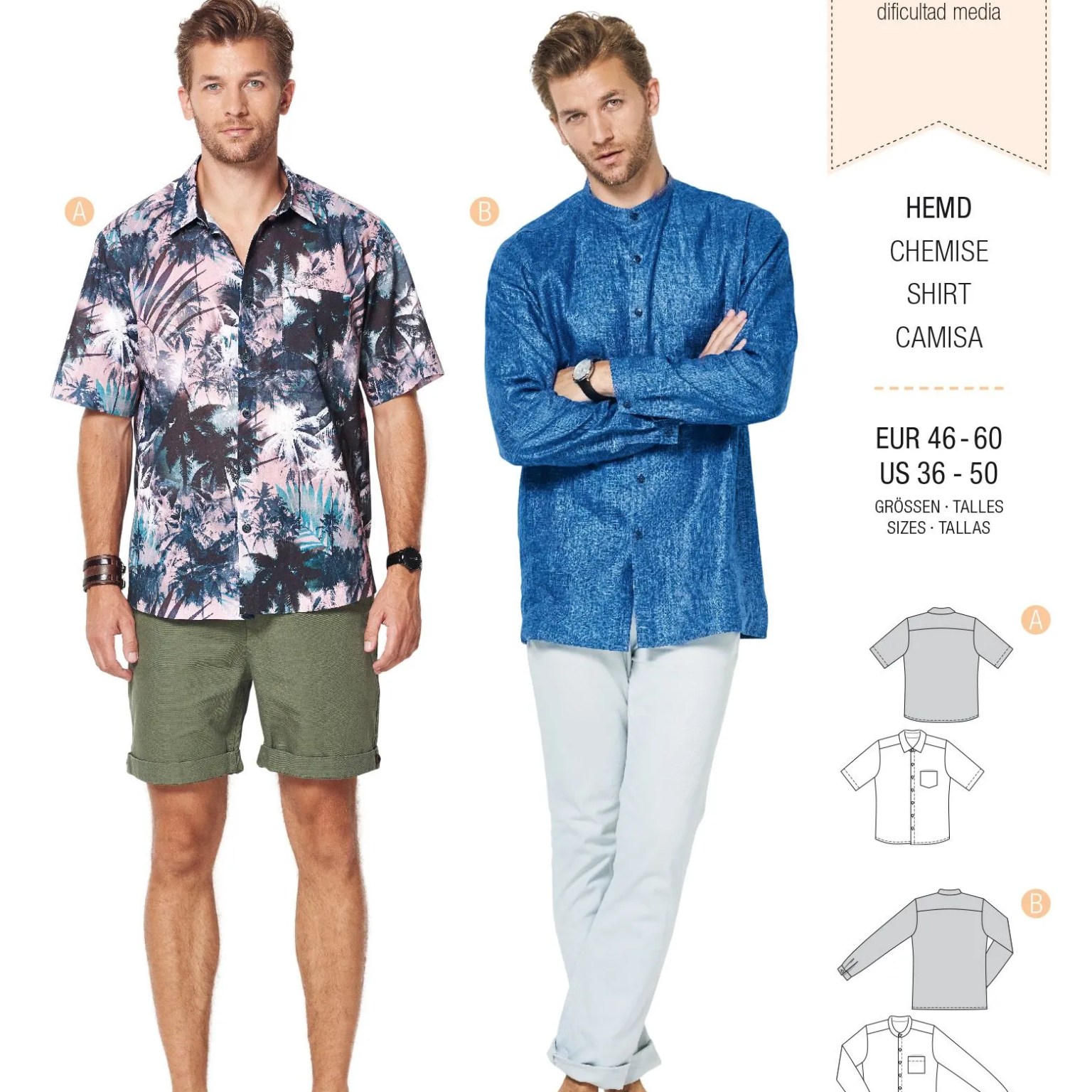 Burda Style sewing pattern Men Shirts #6349 Burda Style sewing pattern Men Shirts #6349