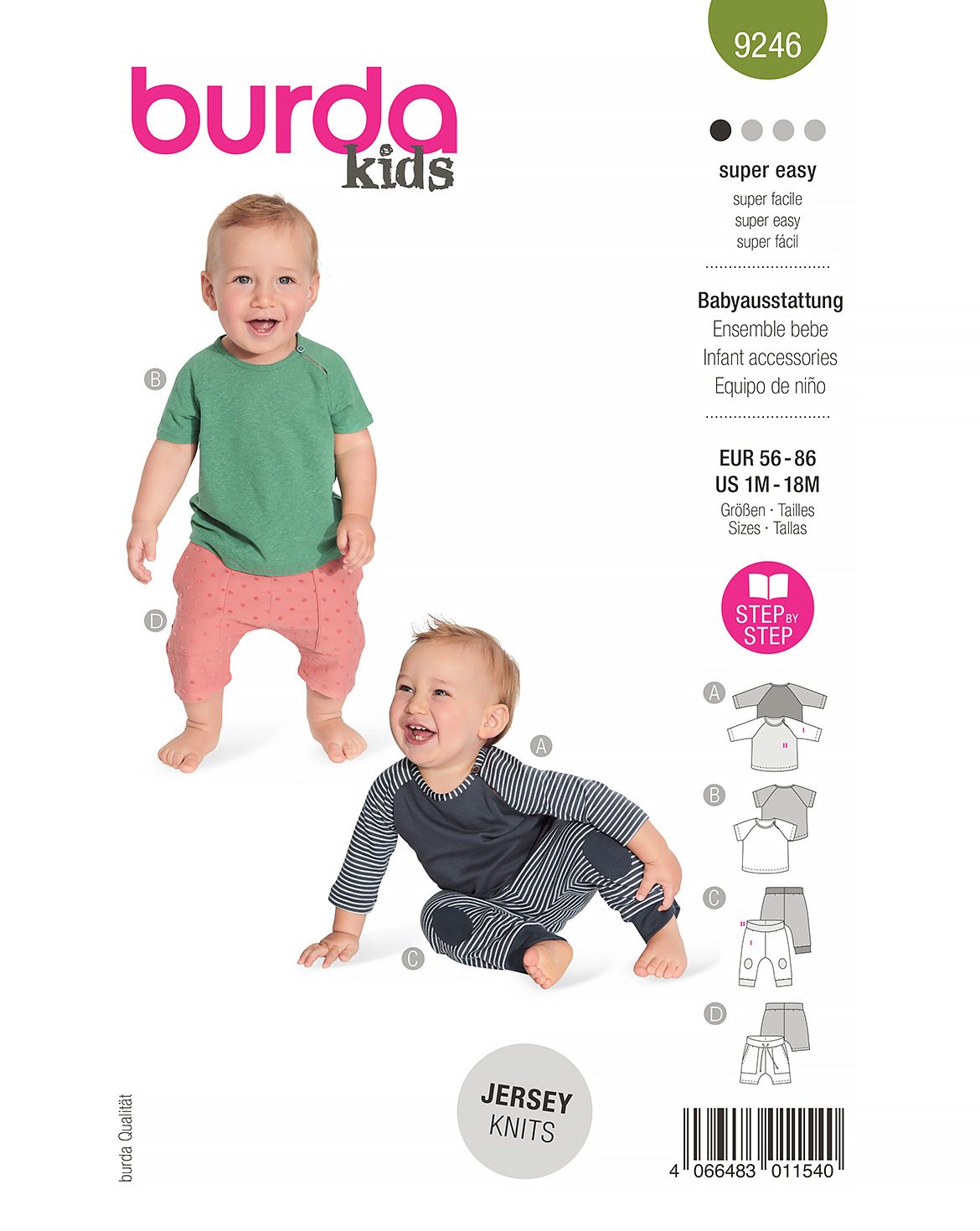 Burda Kids sewing pattern Baby Infant Shirts & Pants #9246 Burda Kids sewing pattern Baby Infant Shirts & Pants #9246