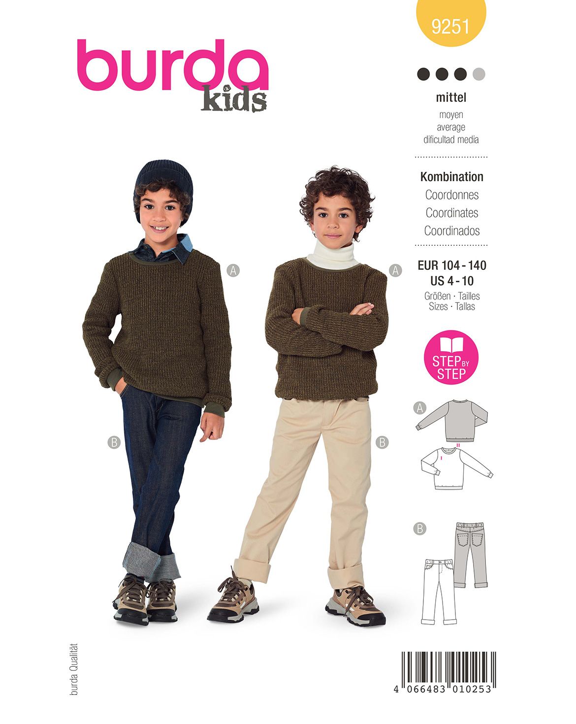 Burda Kids sewing pattern Boys Coordinates #9251 Burda Kids sewing pattern Boys Coordinates #9251