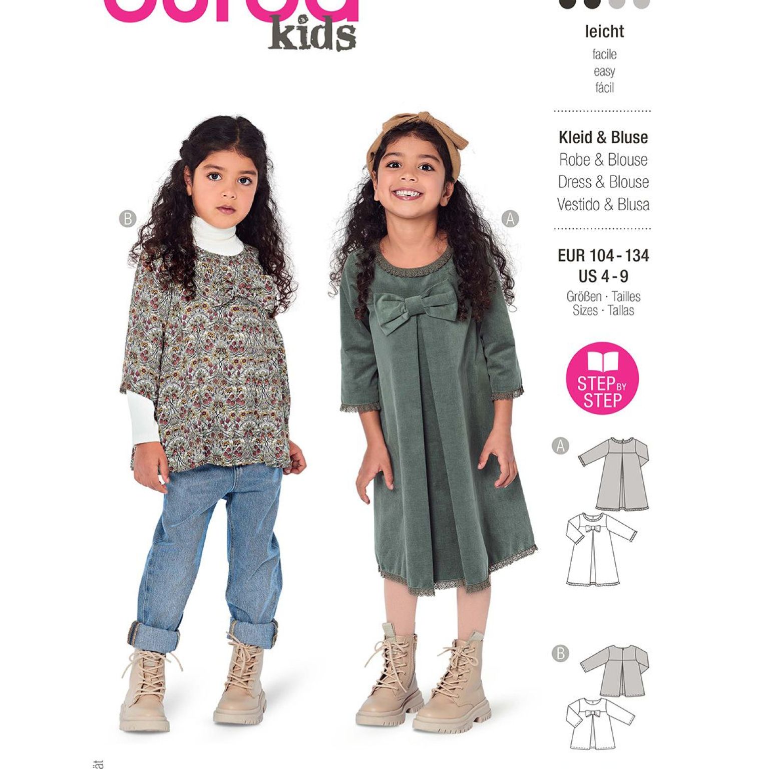Burda Kids sewing pattern Girls Dress & Blouse #9252 Burda Kids sewing pattern Girls Dress & Blouse #9252