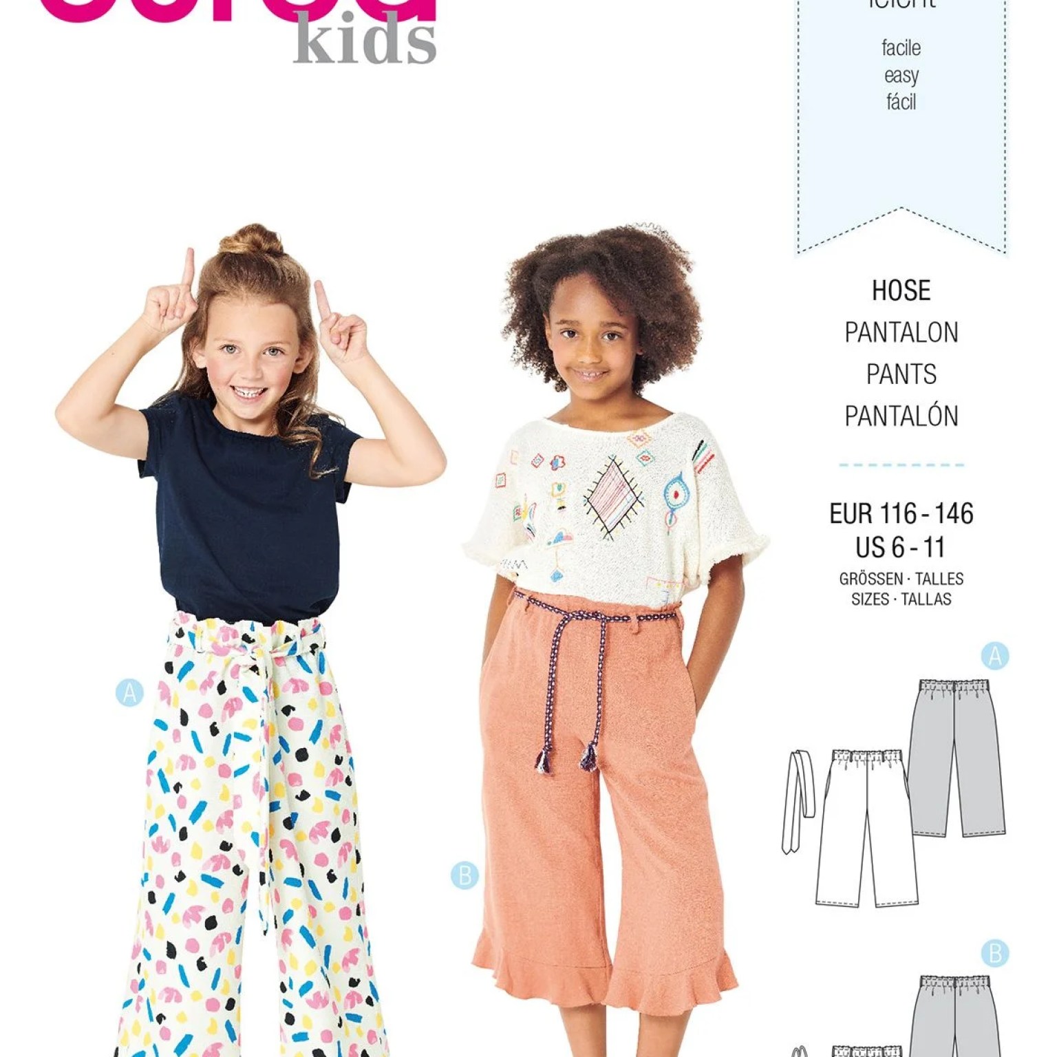 Burda Kids sewing pattern Girls Pants #9302 Burda Kids sewing pattern Girls Pants #9302