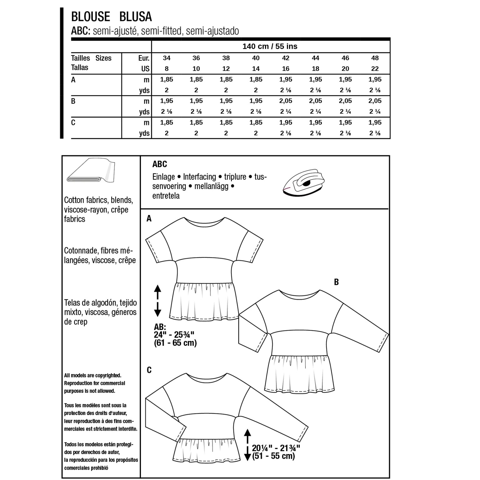 Burda Style Women Blouses #5856