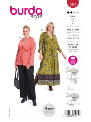 Burda Style Women Dress & Tunic #5864 Burda Style Women Dress & Tunic #5864