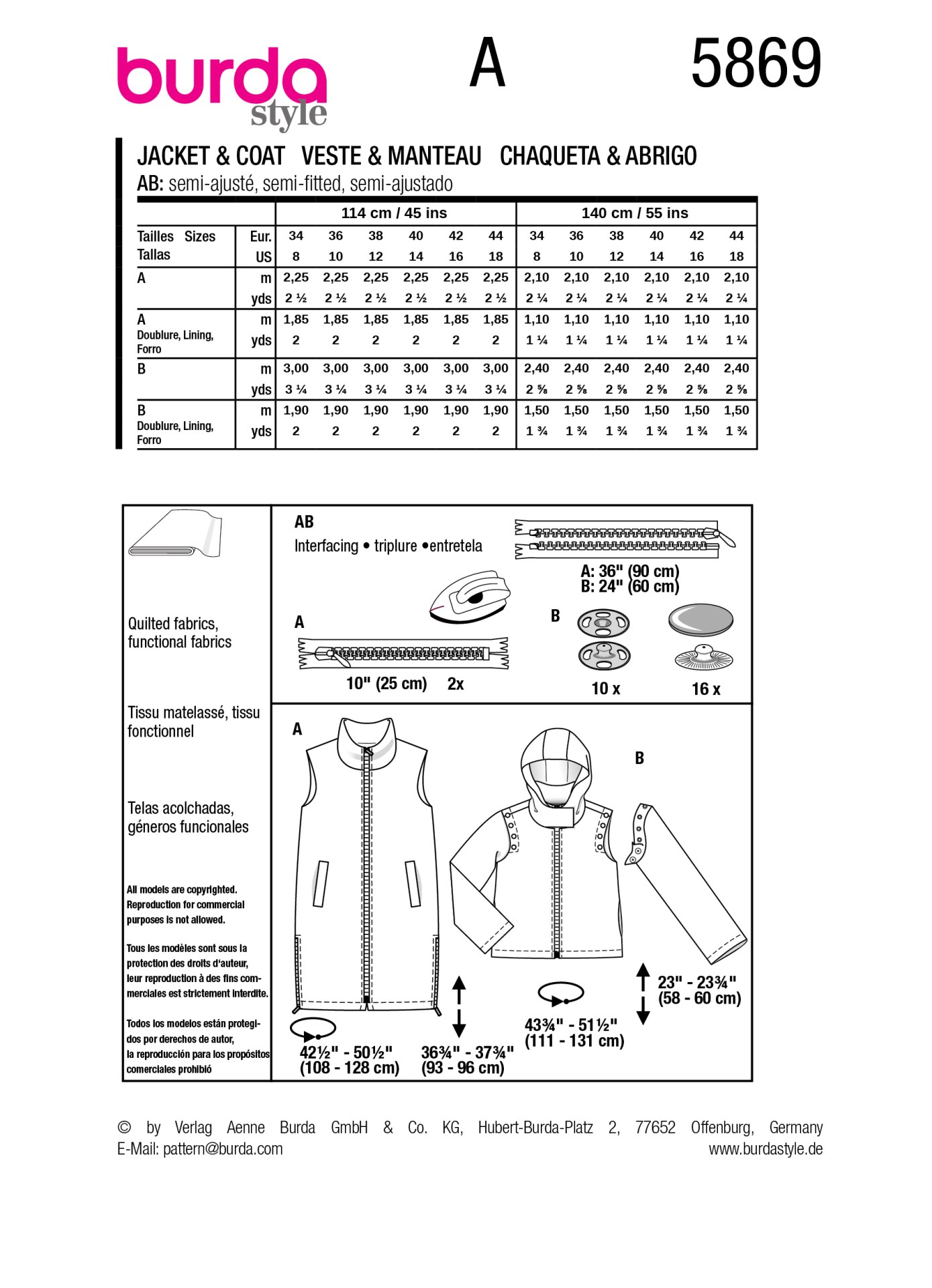 Burda Style Women Vest & Jacket #5869