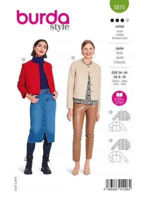 Burda Style Women Jackets #5870 Burda Style Women Jackets #5870