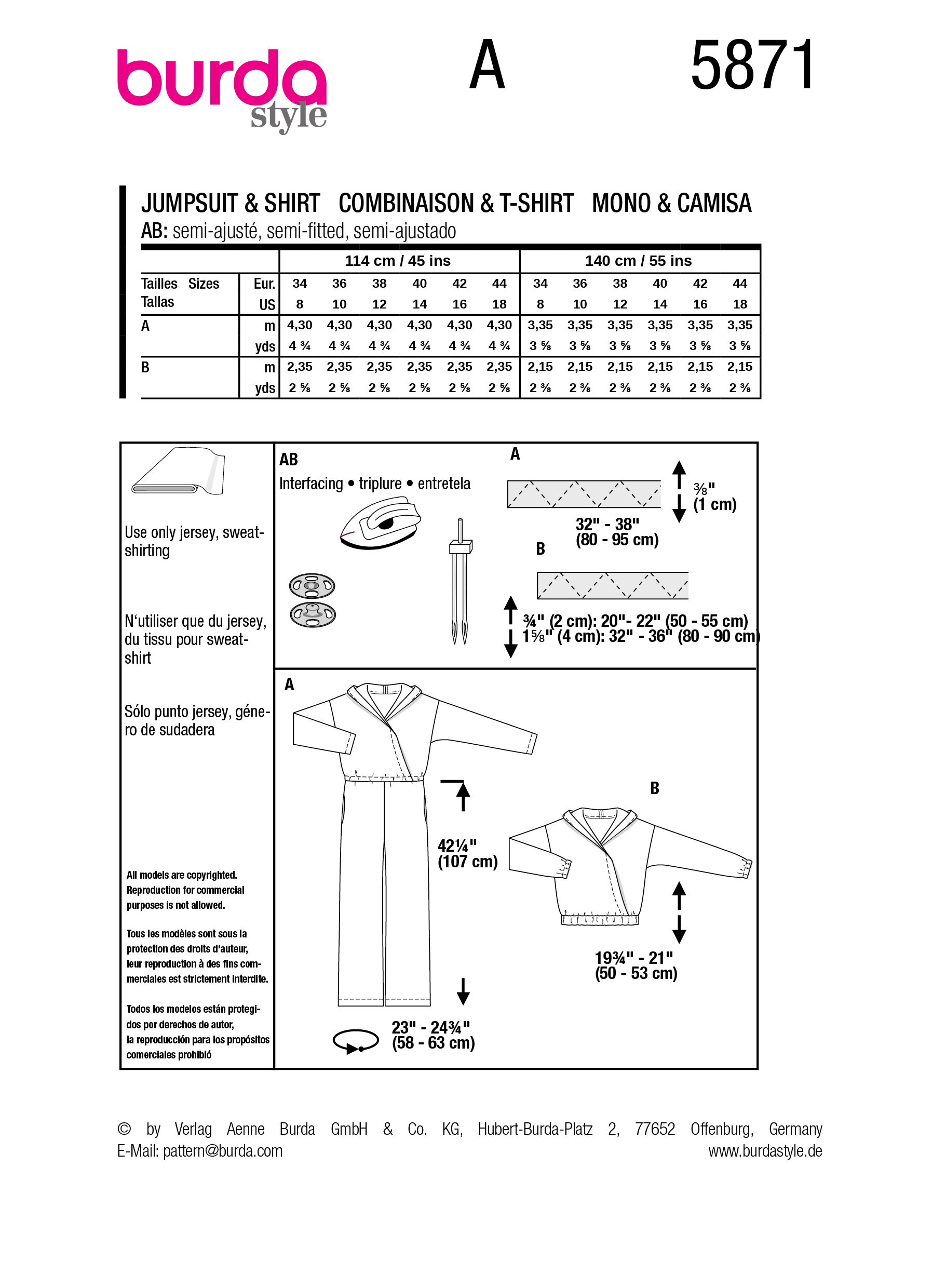 Burda Style Women Jumpsuit & Shirt #5871