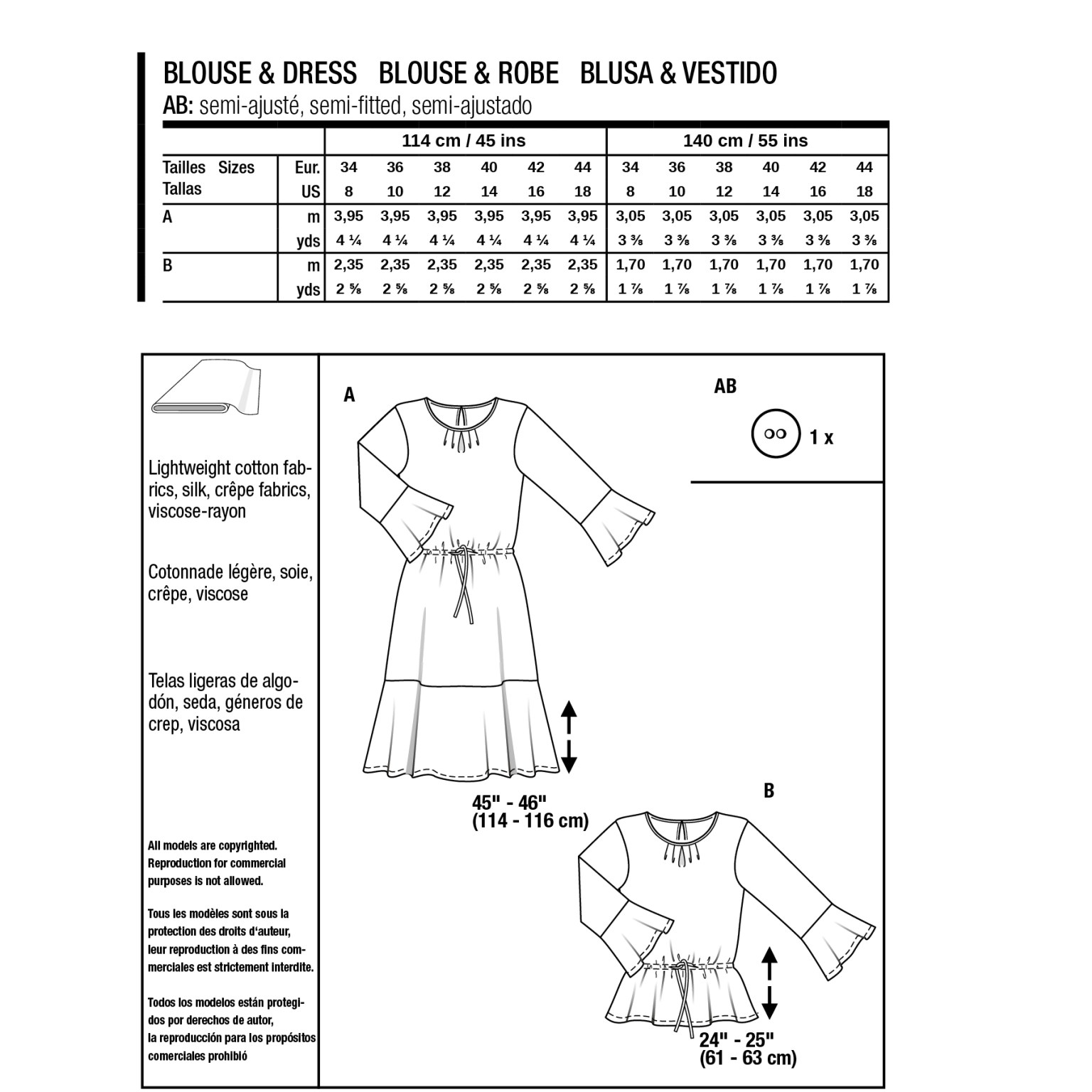 Burda Style Women Blouse & Dress #5884