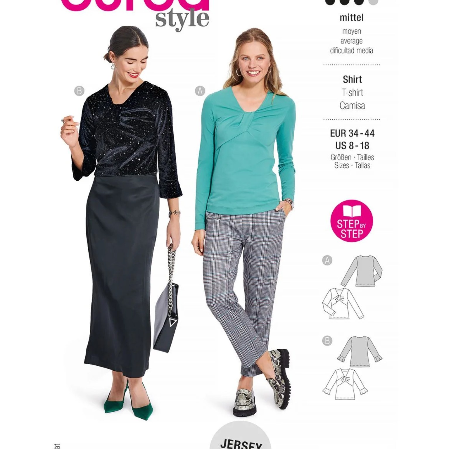 Burda Style Women T-Shirts #5886 Burda Style Women T-Shirts #5886