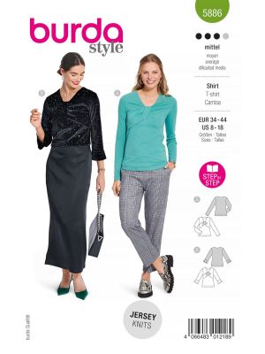 Burda Style Women T-Shirts #5886 Burda Style Women T-Shirts #5886