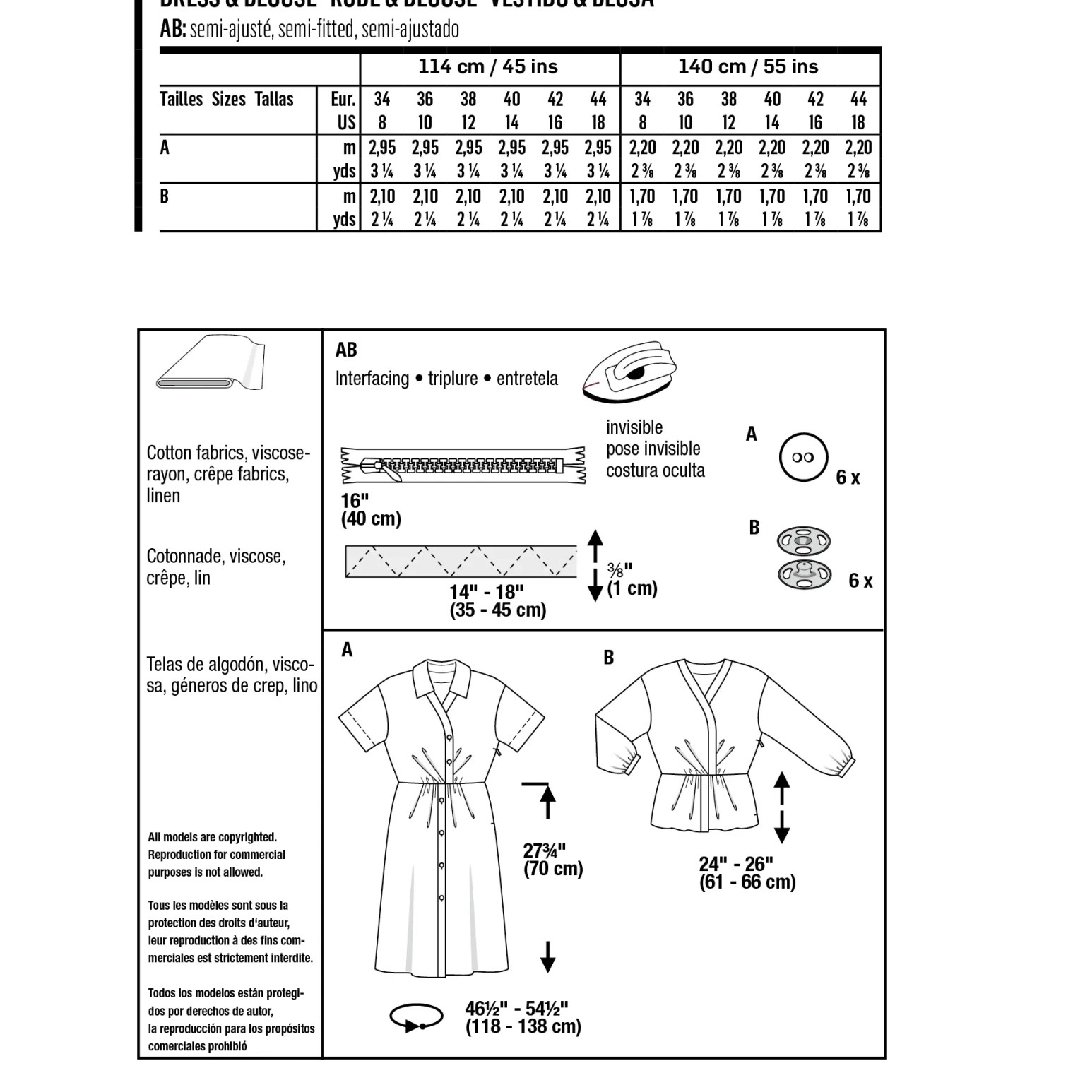 Burda Style sewing pattern Women Dress & Blouse #5921