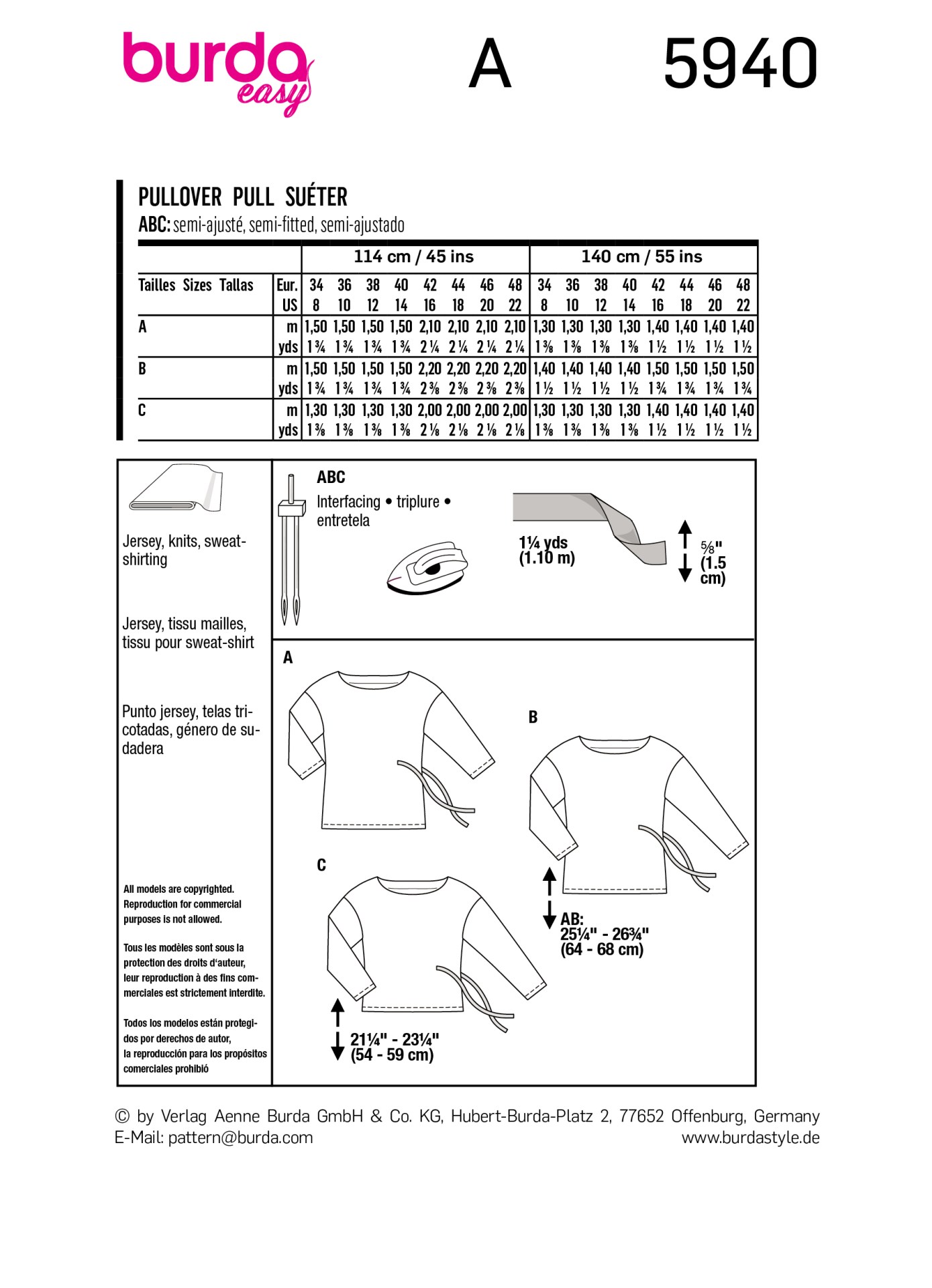 Burda Style Women Pullover #5940