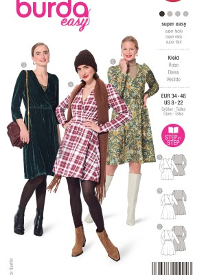 Burda Easy sewing pattern Women Wrap Dresses #5943 Burda Easy sewing pattern Women Wrap Dresses #5943