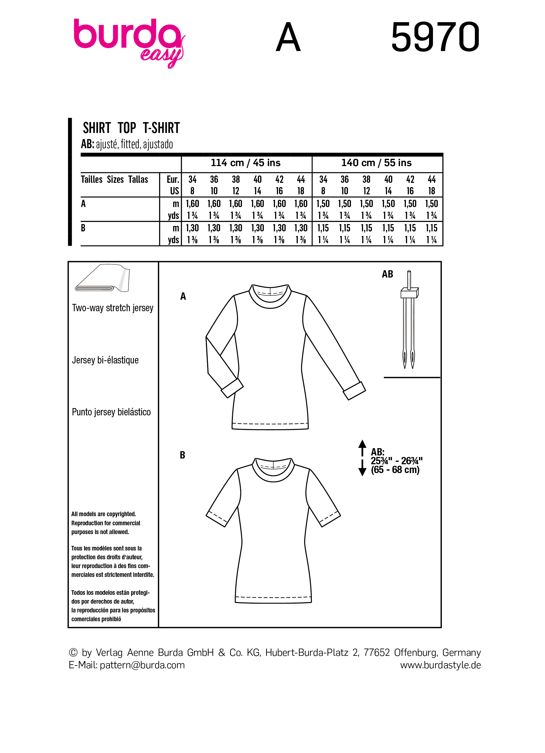 Burda Style Women T-Shirts #5970