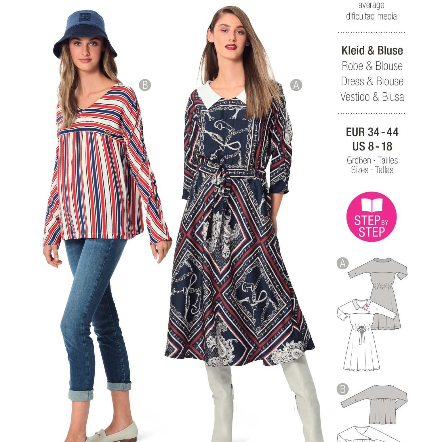 Burda Style sewing pattern Women Dress & Blouse #5980 Burda Style sewing pattern Women Dress & Blouse #5980