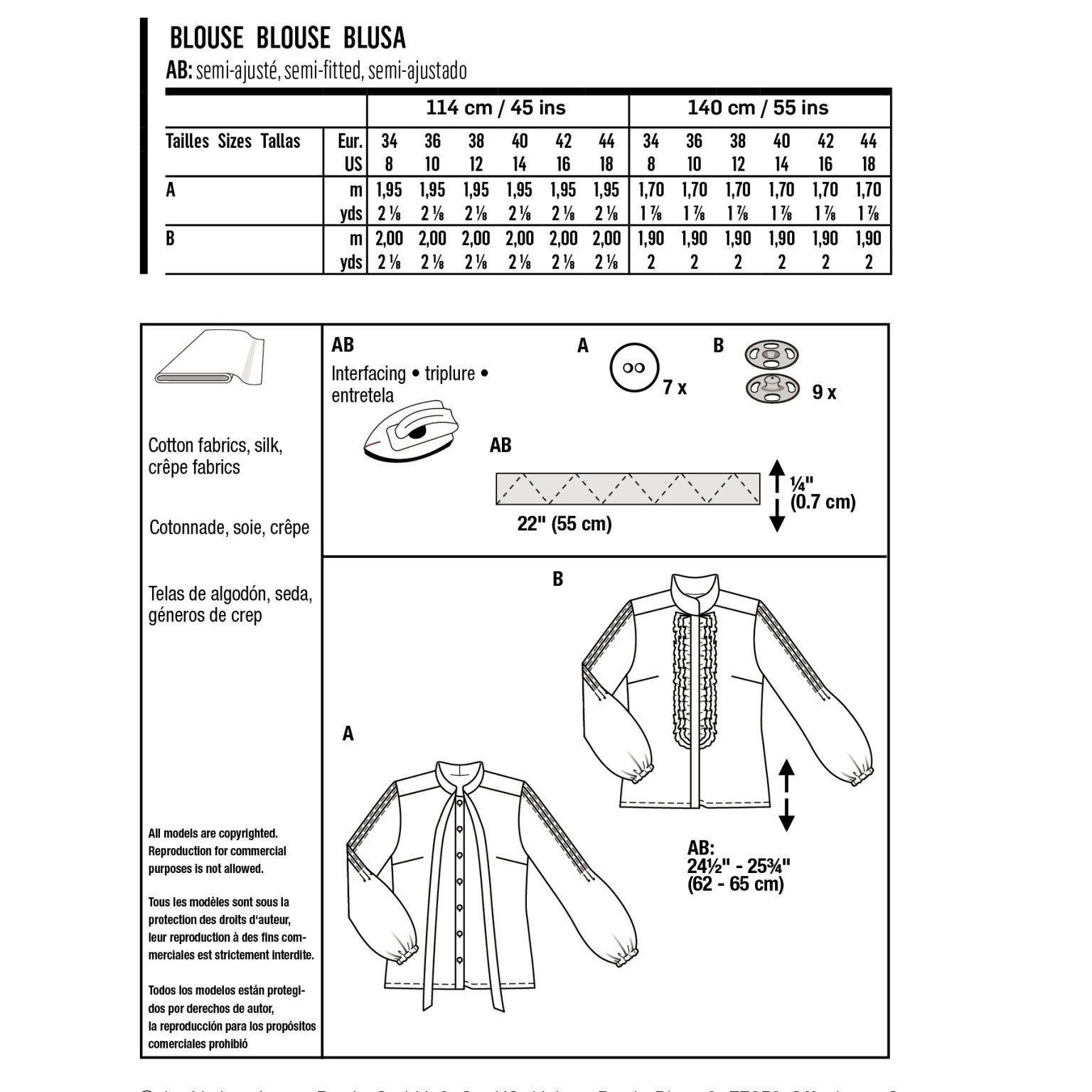 Burda Style sewing pattern Women Blouses #5981