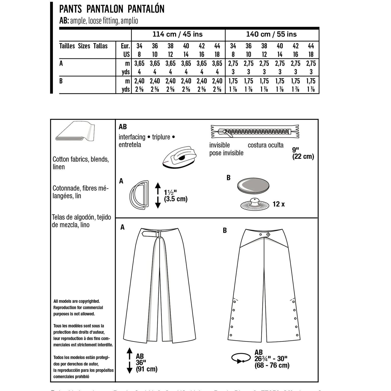 Burda Style sewing pattern Women Pants #6032