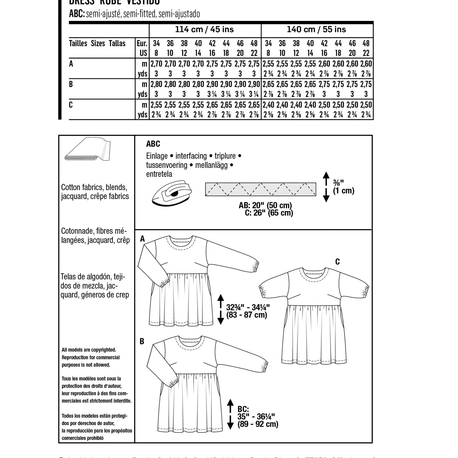 Burda Easy sewing pattern Women Dresses #6055