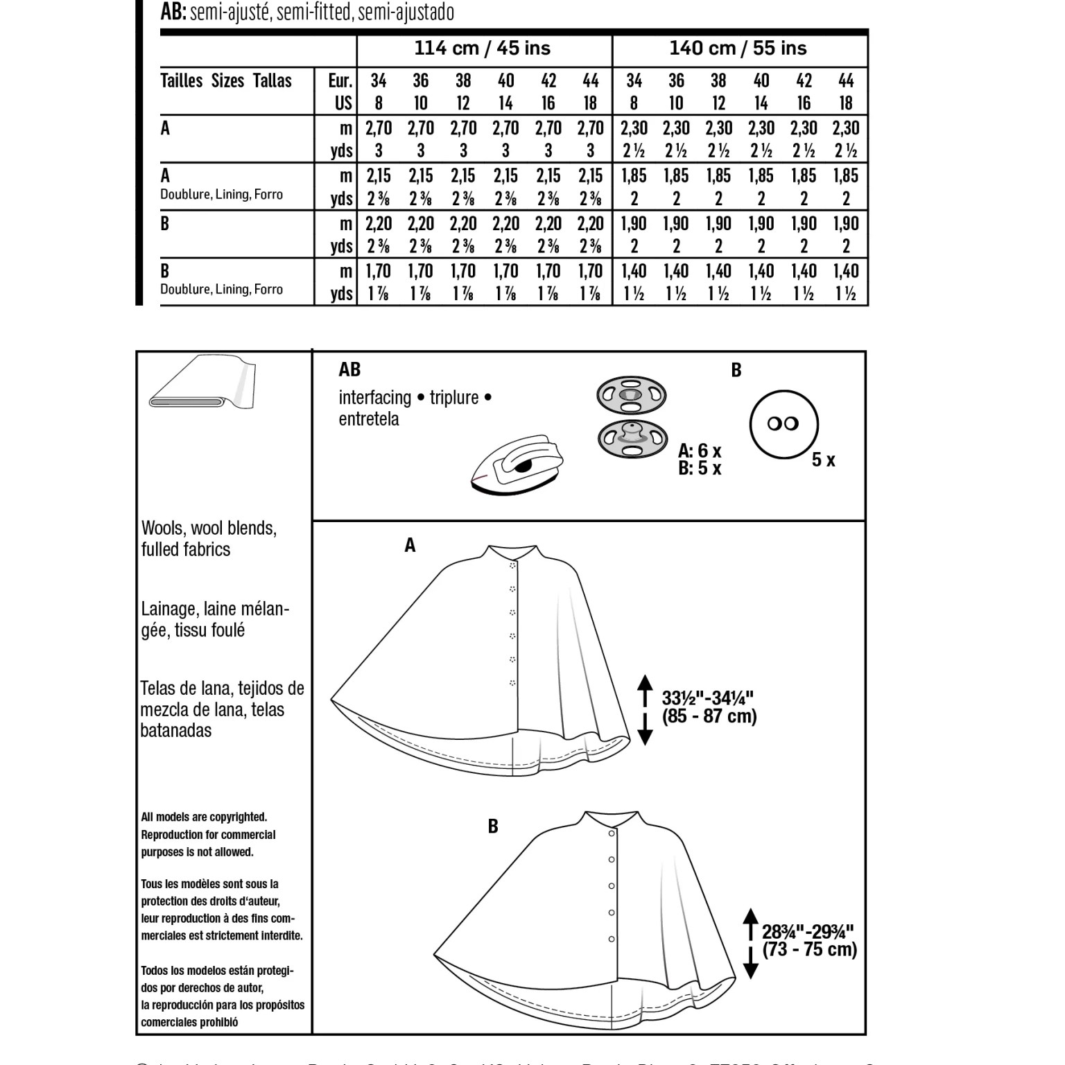 Burda Style sewing pattern Women Cape #6063