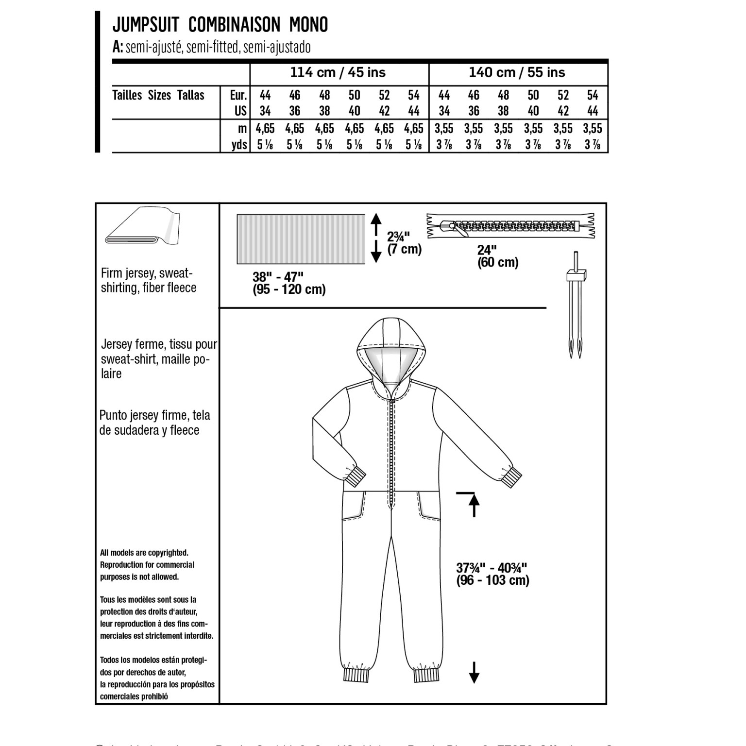 Burda Style sewing pattern Men Onsie #6065