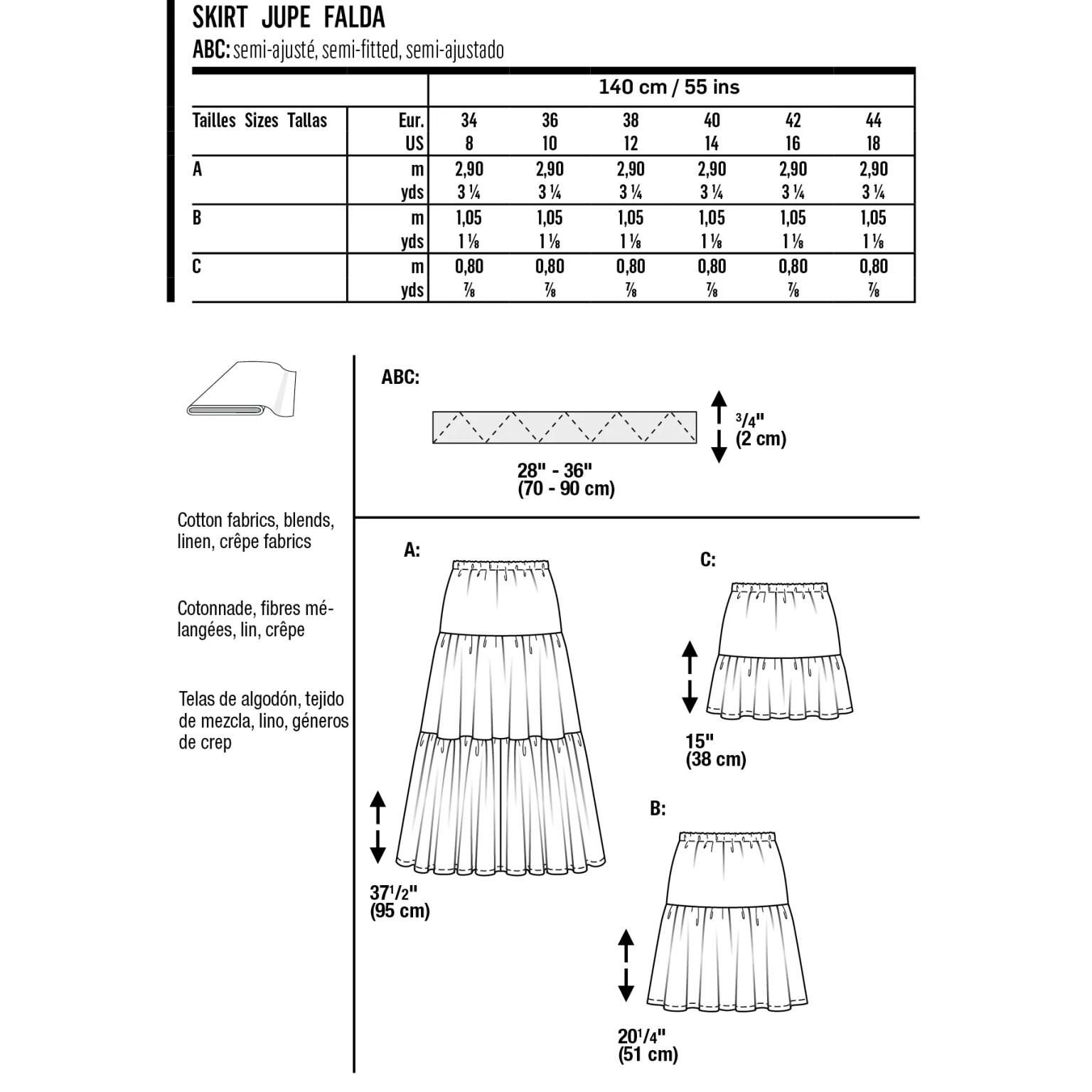 Burda Style sewing pattern Women Skirts #6116