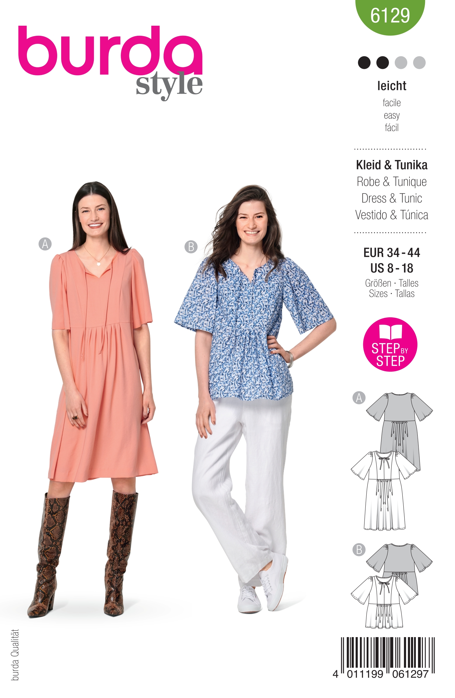 Burda Style sewing pattern Women Dress & Shirt #6129 Burda Style sewing pattern Women Dress & Shirt #6129