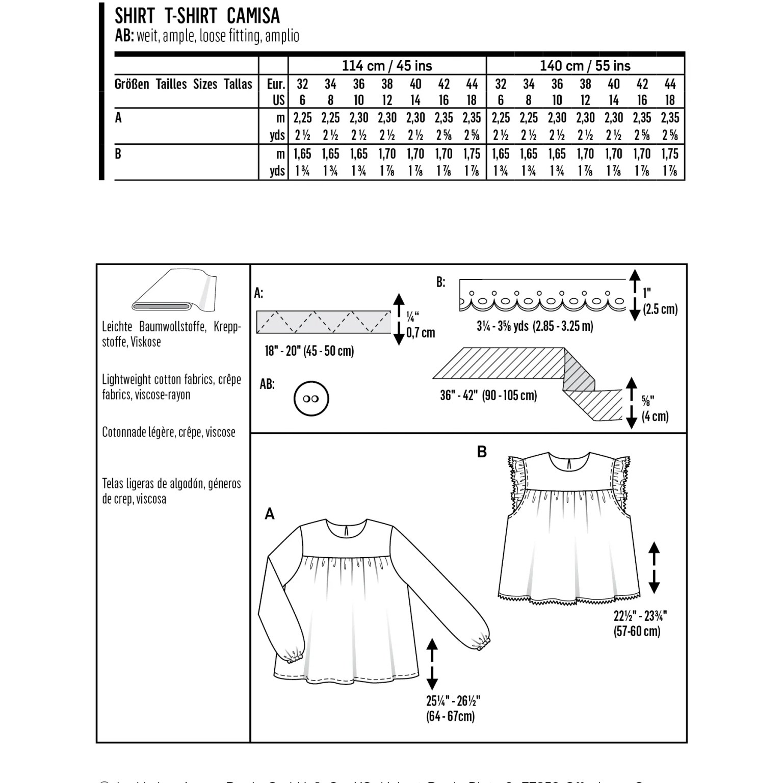 Burda Style sewing pattern Women Shirts #6313