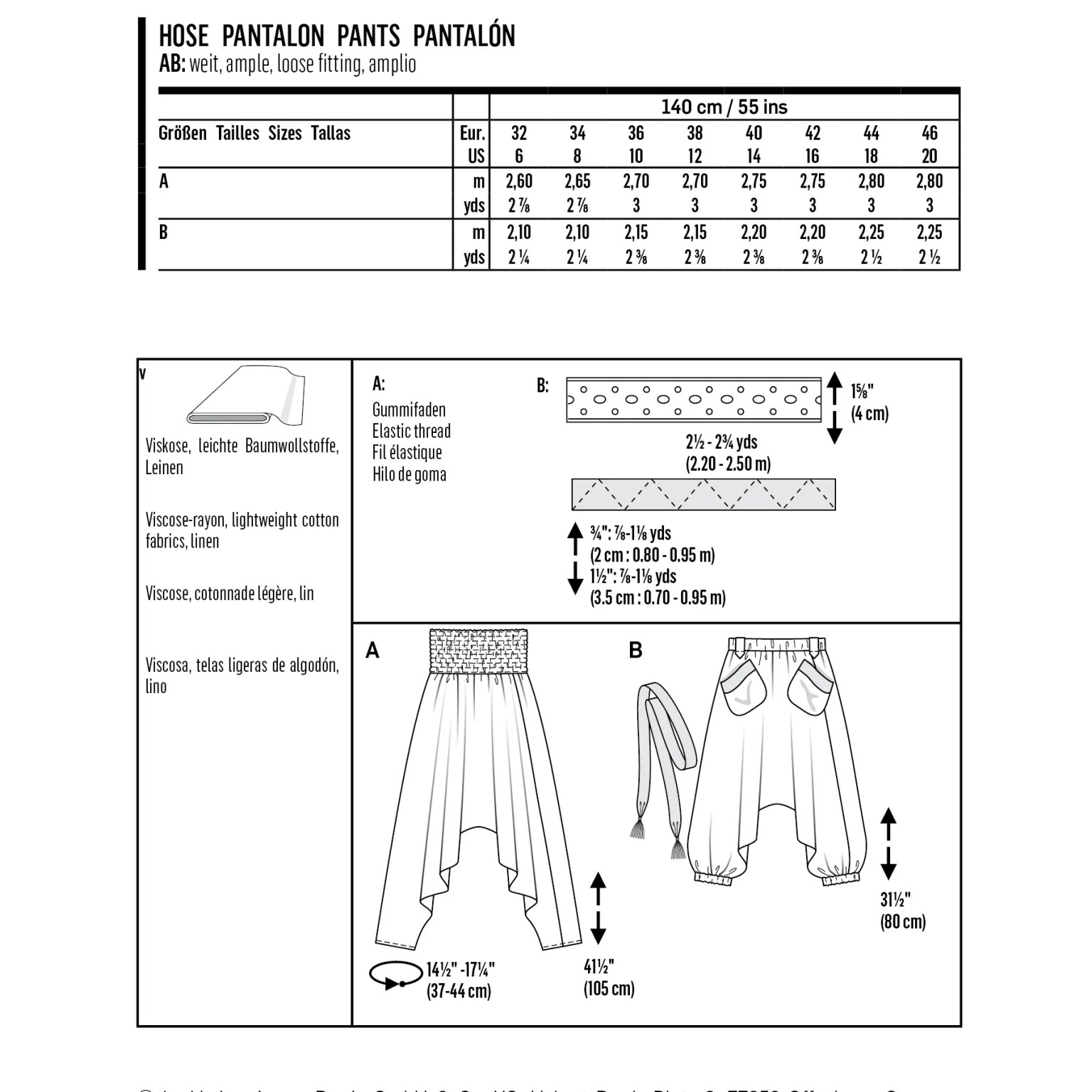 Burda Style sewing pattern Women Pants #6316