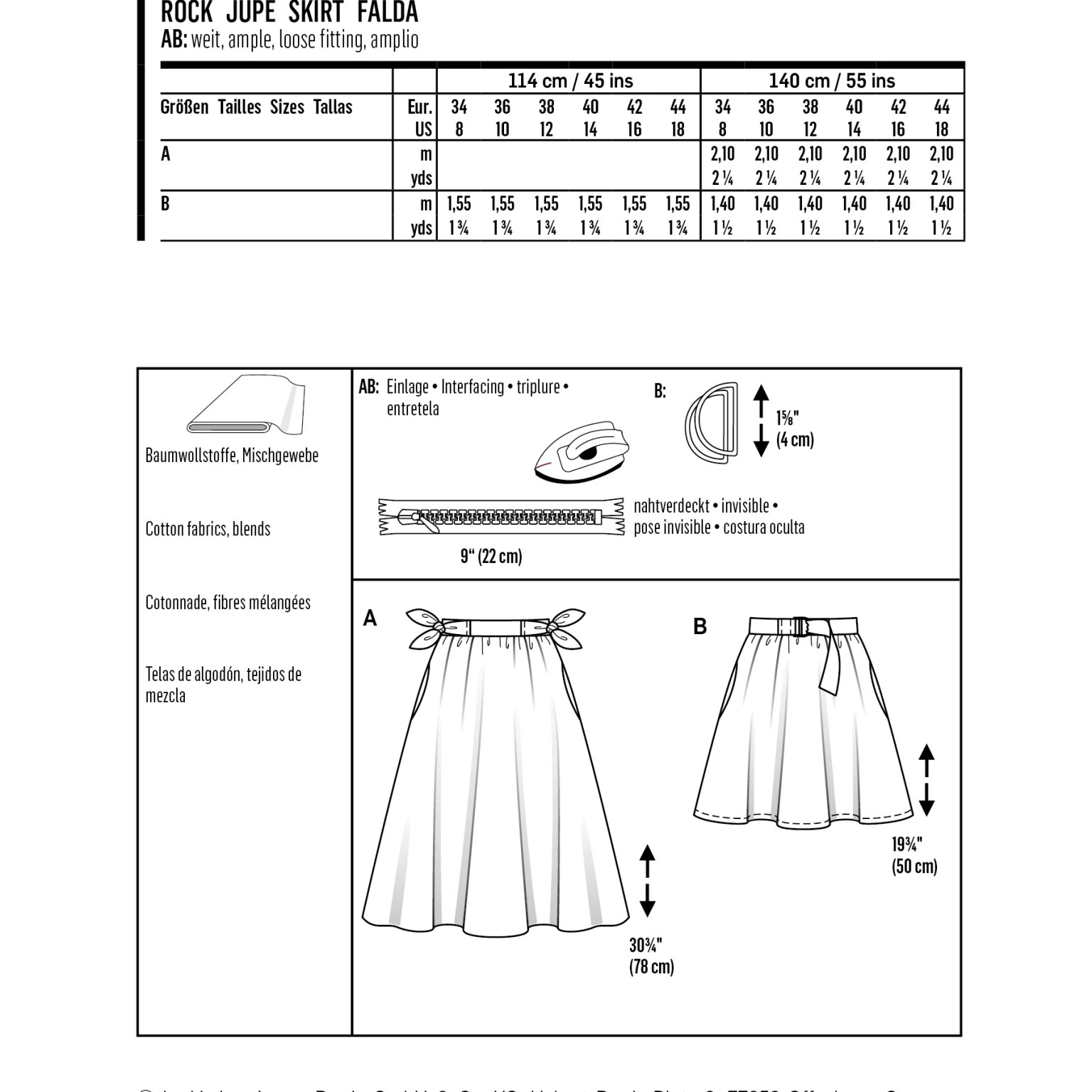 Burda Style sewing pattern Women Skirts #6319