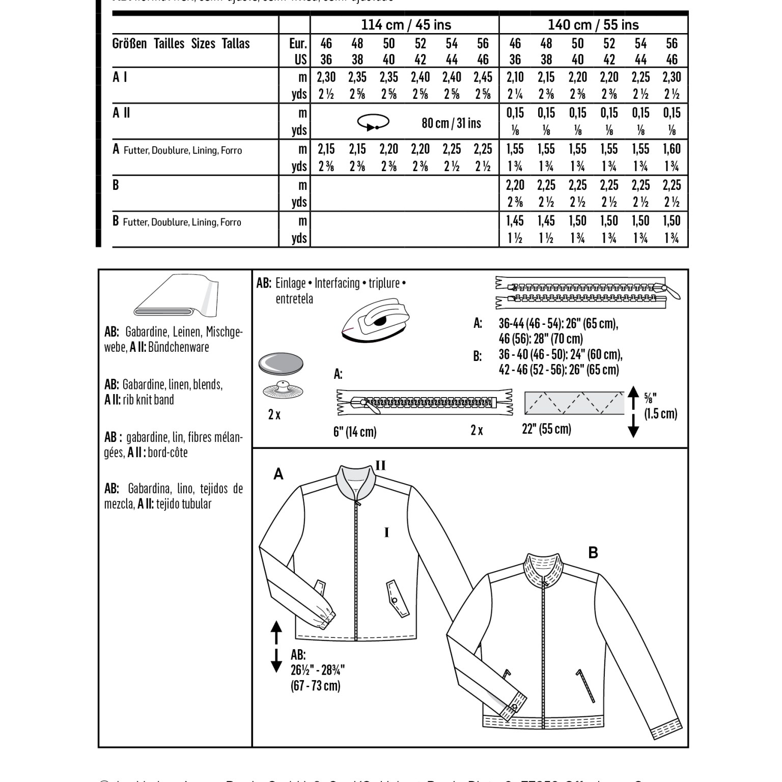 Burda Style sewing pattern Men Jacket #6351