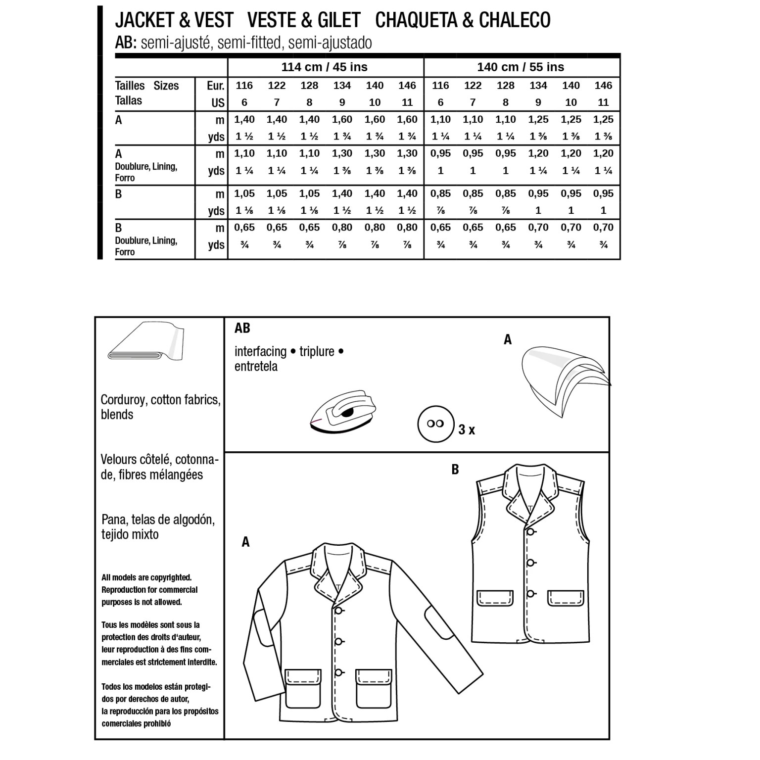 burda kids sewing pattern Boys Jacket & Vest #9234