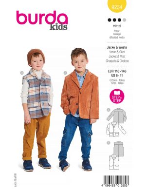 burda kids sewing pattern Boys Jacket & Vest #9234 burda kids sewing pattern Boys Jacket & Vest #9234