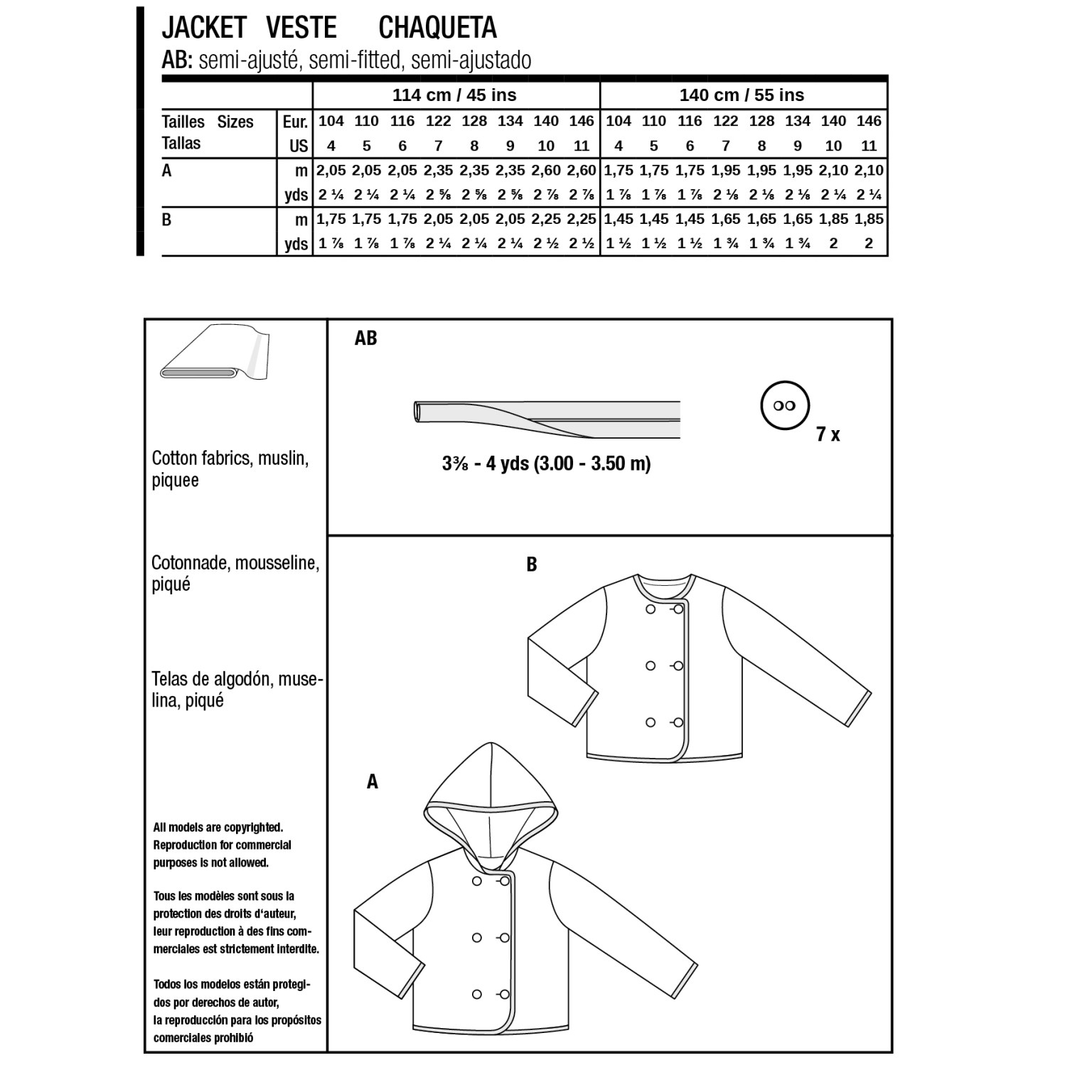 Burda Style Kids Jackets #9236