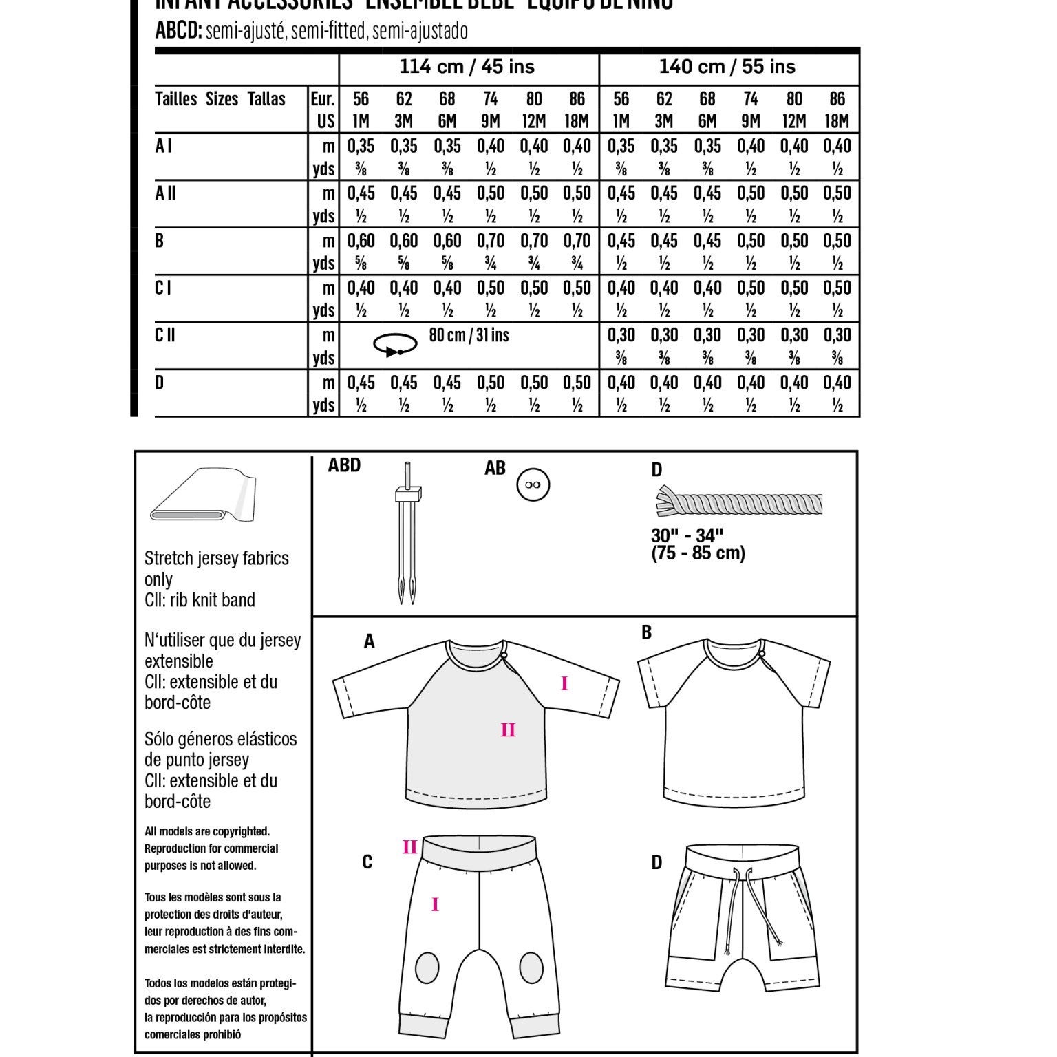 Burda Kids sewing pattern Baby Infant Shirts & Pants #9246