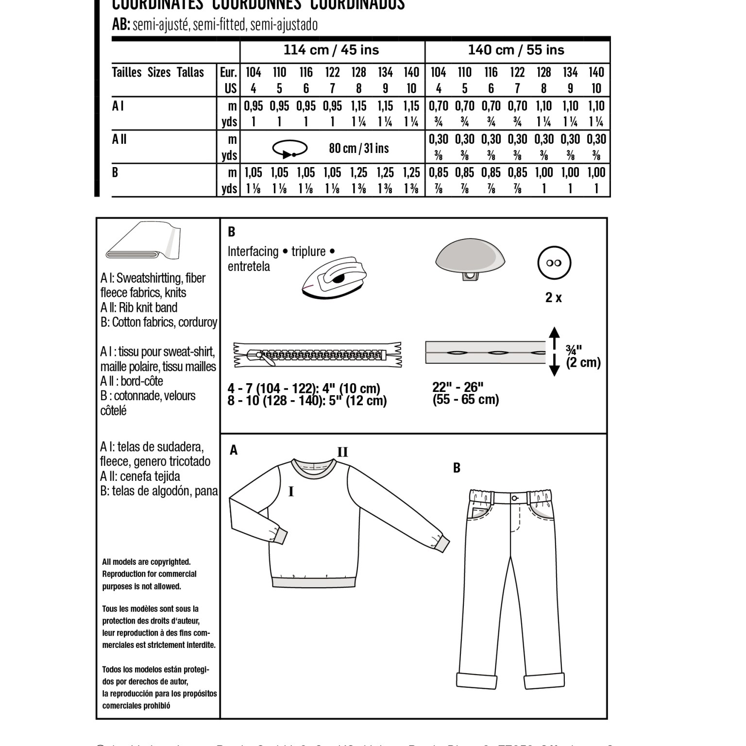 Burda Kids sewing pattern Boys Coordinates #9251