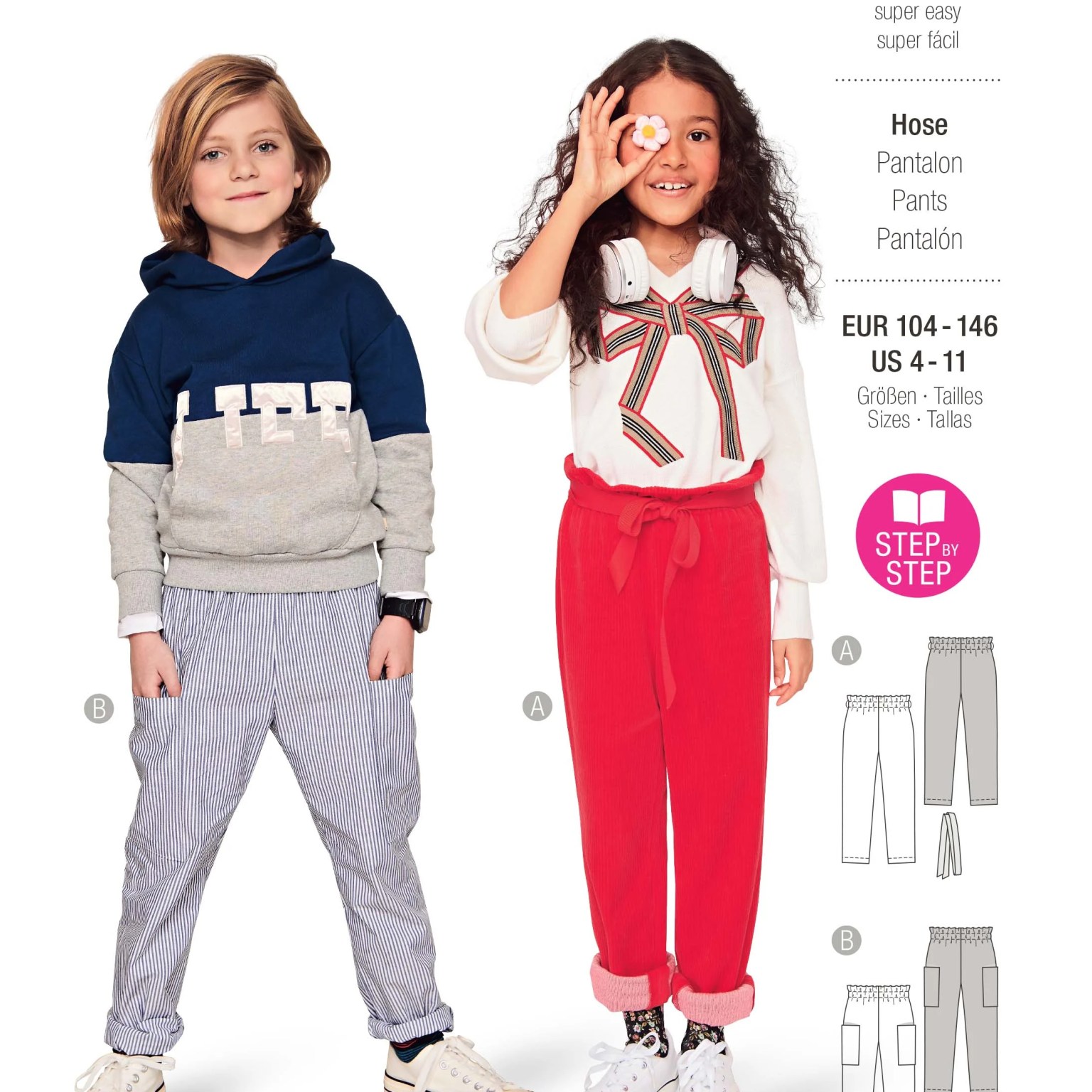 Burda Kids sewing pattern Kids Pants #9255 Burda Kids sewing pattern Kids Pants #9255
