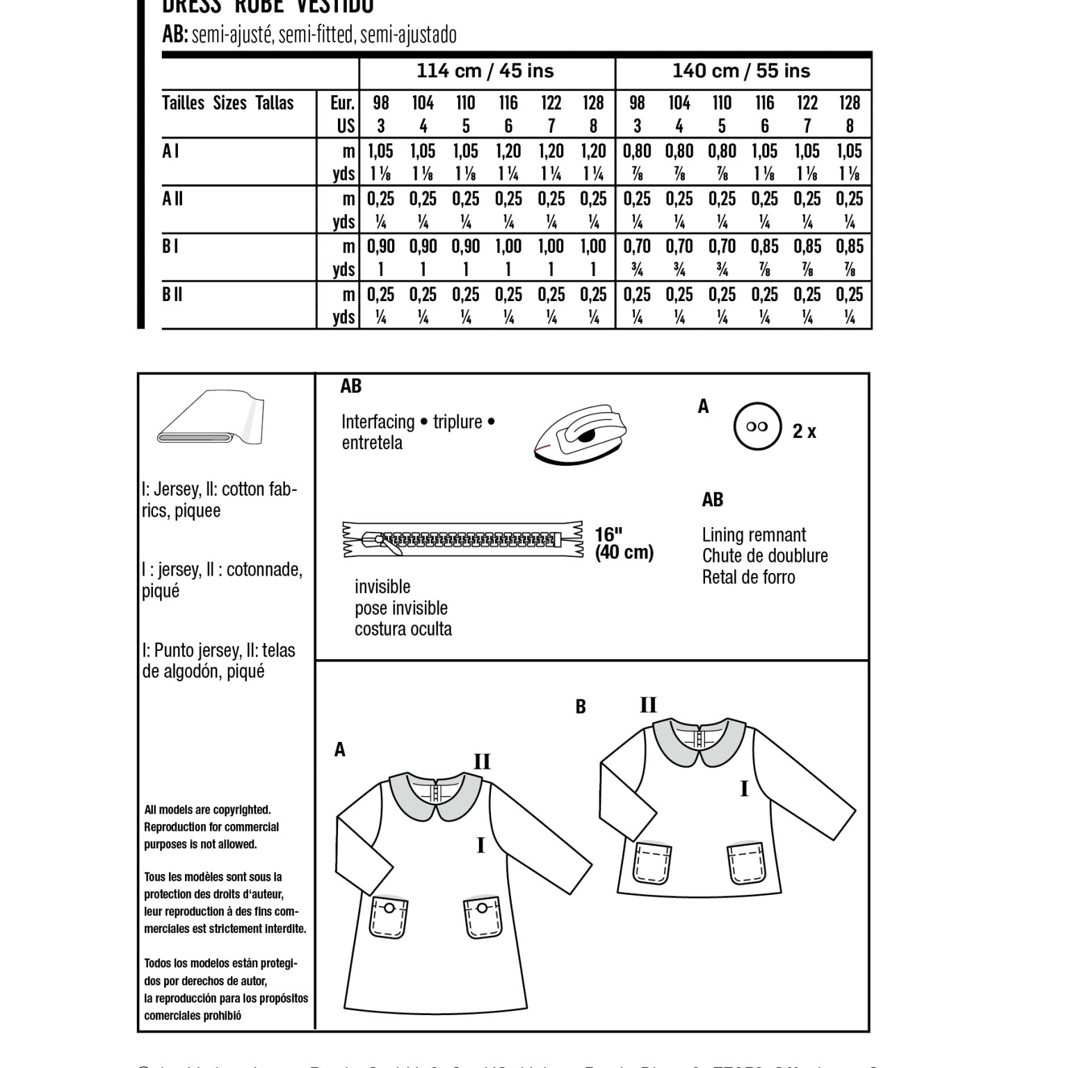 burda kids sewing pattern Girls Dress & T-Shirt #9262
