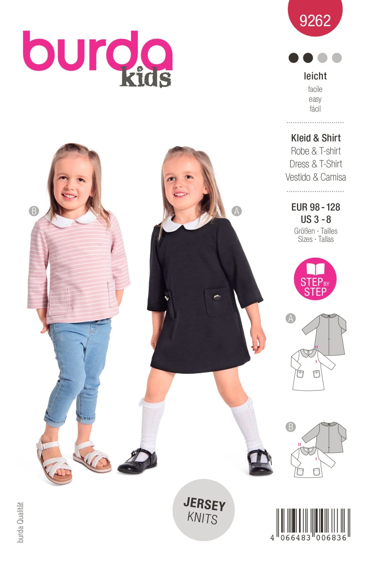 burda kids sewing pattern Girls Dress & T-Shirt #9262 burda kids sewing pattern Girls Dress & T-Shirt #9262