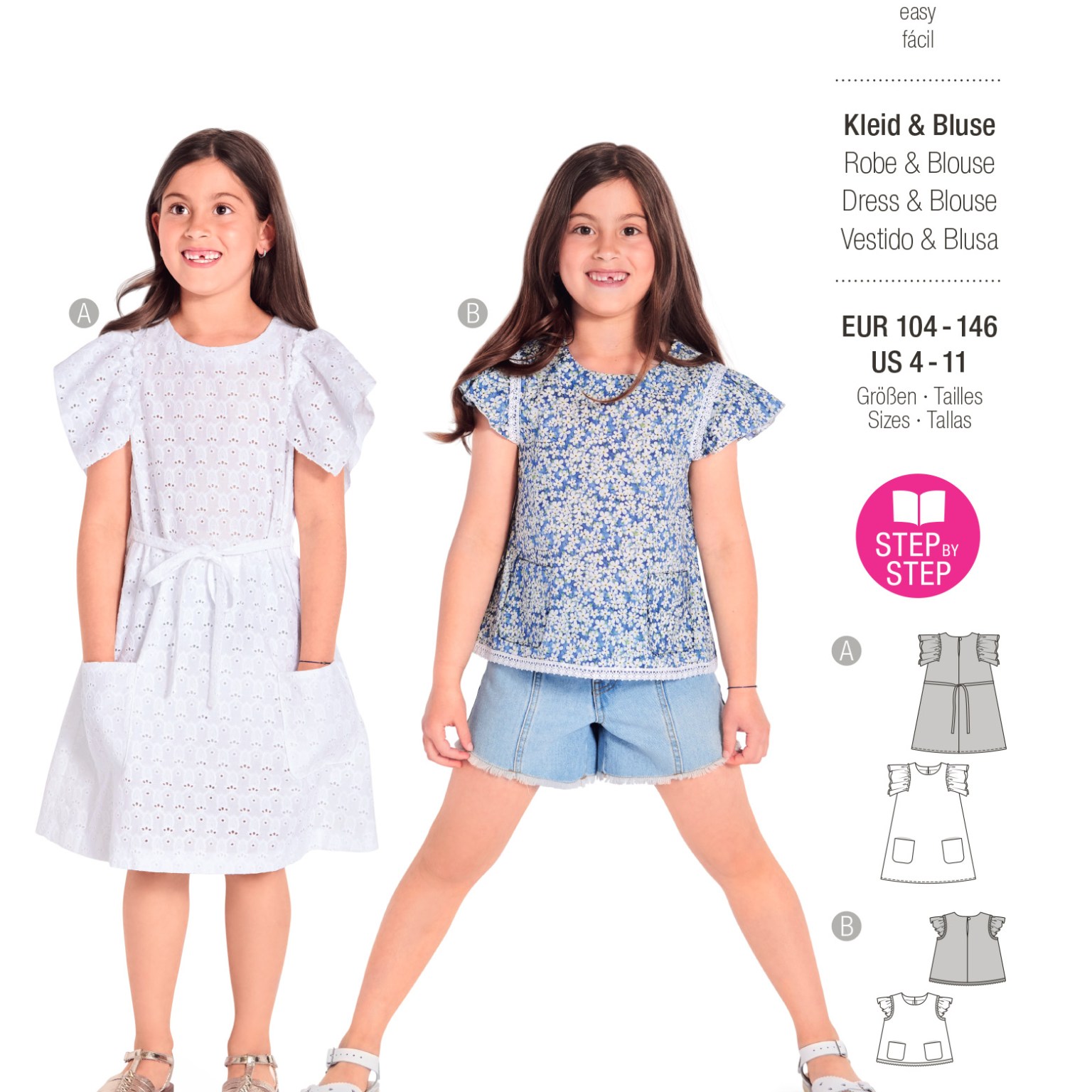 Burda Kids sewing pattern Girls Dress & Blouse #9264 Burda Kids sewing pattern Girls Dress & Blouse #9264